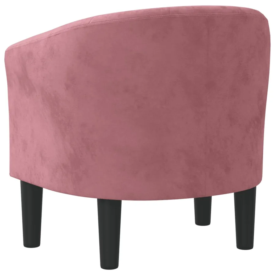Fauteuil rose velours - 5