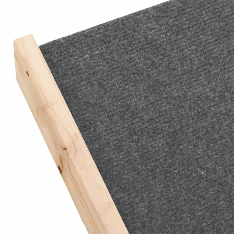 Escalier pour chiens gris 105x47 cm bois de sapin solide - 8