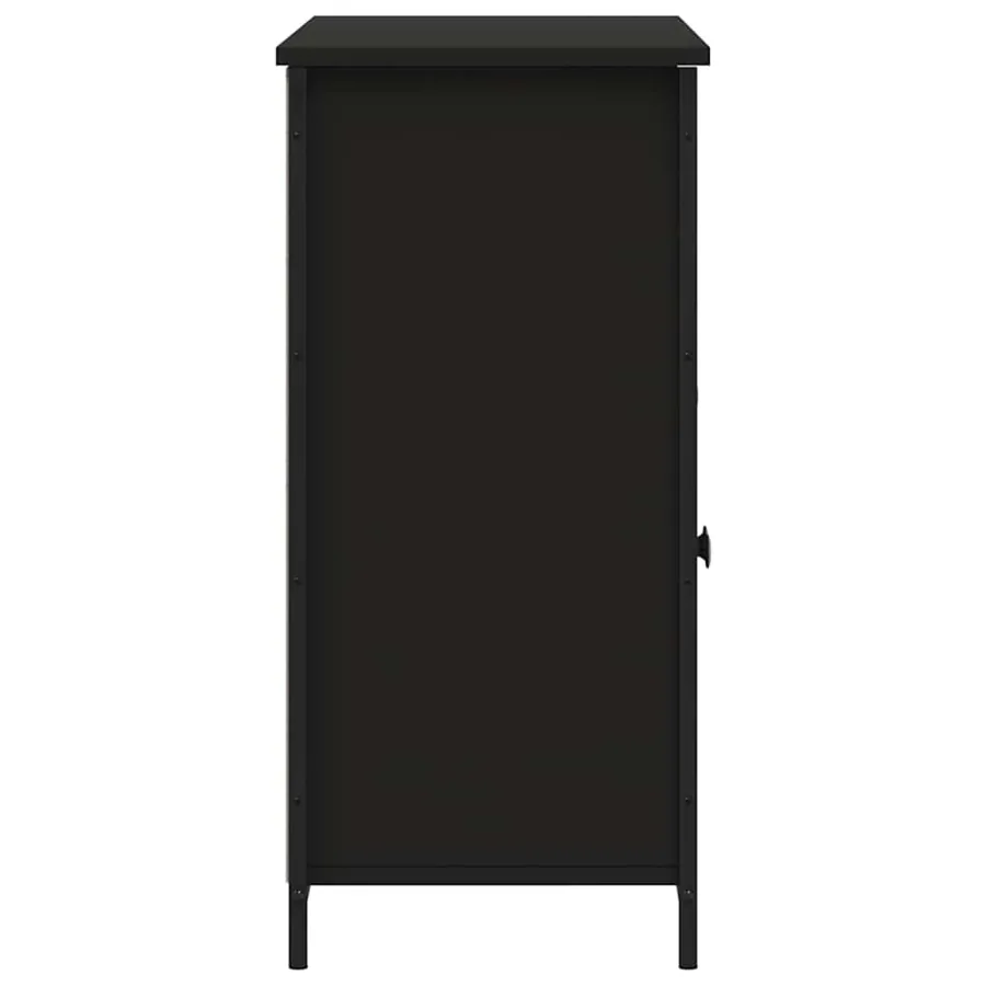 Buffet noir 100x35x75 cm bois d'ingénierie - 7