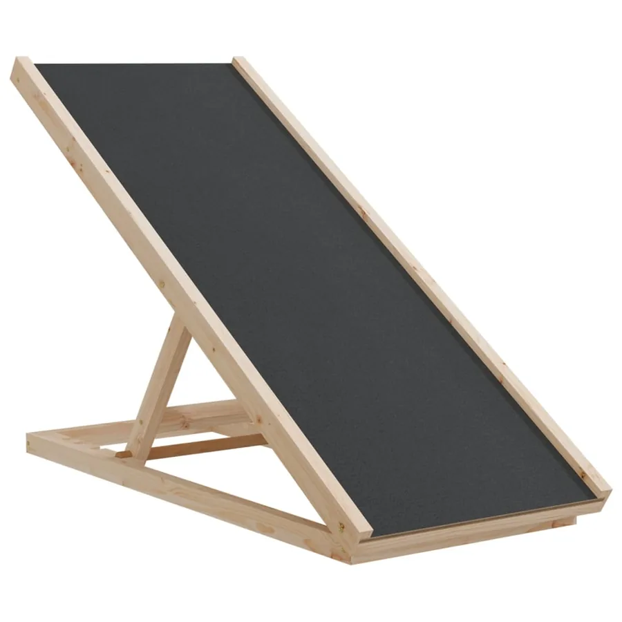 Rampe pour chiens gris 100x40 cm bois de sapin solide - 2