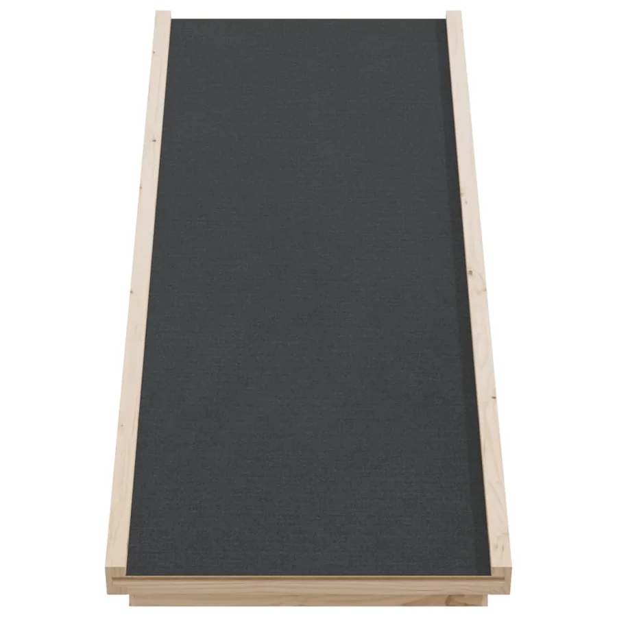 Rampe pour chiens gris 100x40 cm bois de sapin solide - 4