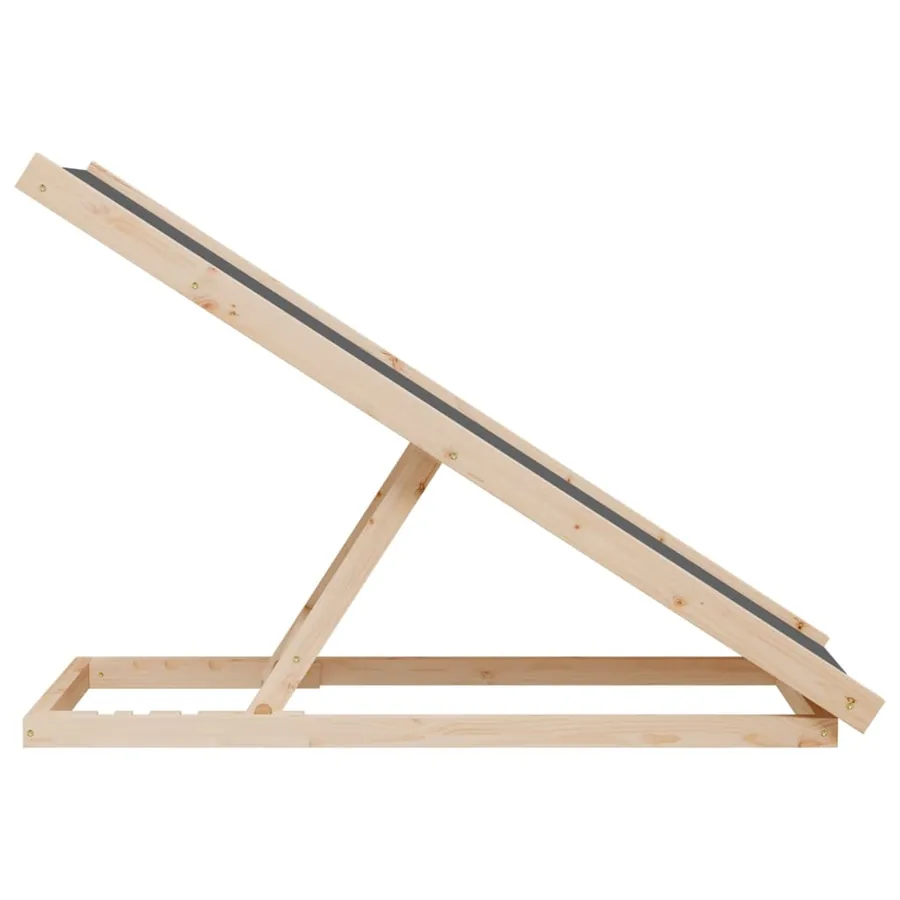 Rampe pour chiens gris 100x40 cm bois de sapin solide - 6