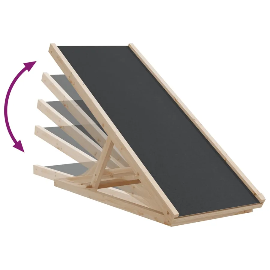 Rampe pour chiens gris 100x40 cm bois de sapin solide - 7