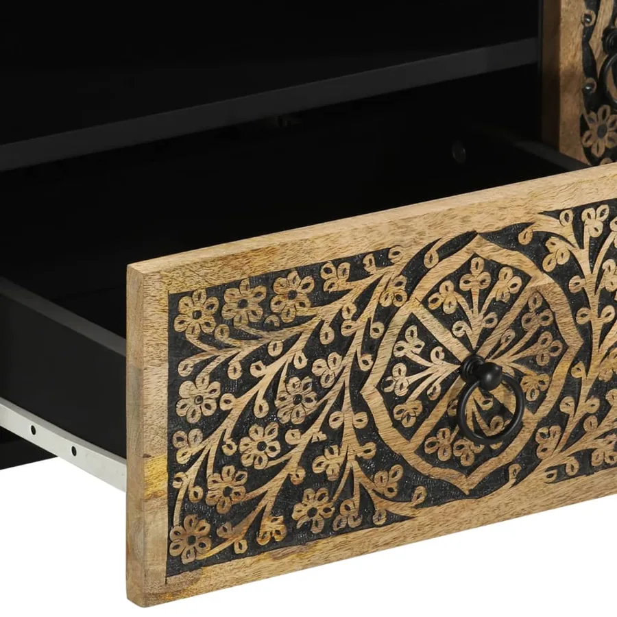 Meuble TV 105x33x46 cm Bois massif de manguier - 9