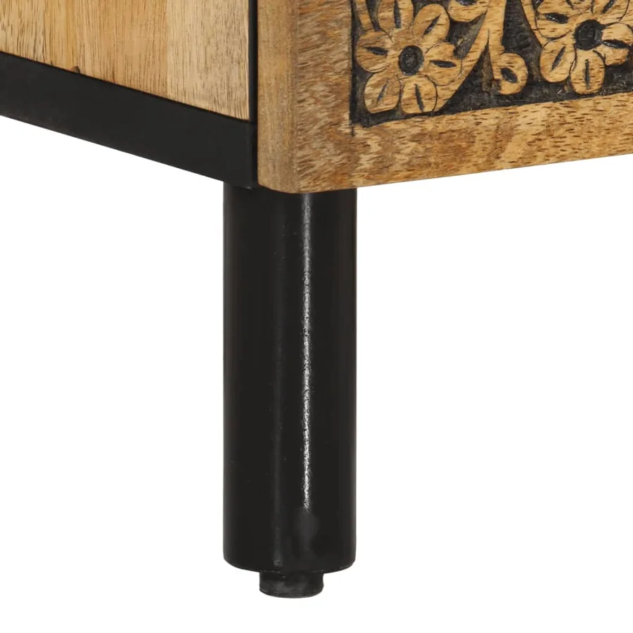 Meuble TV 100x33x46 cm bois massif de manguier - 10