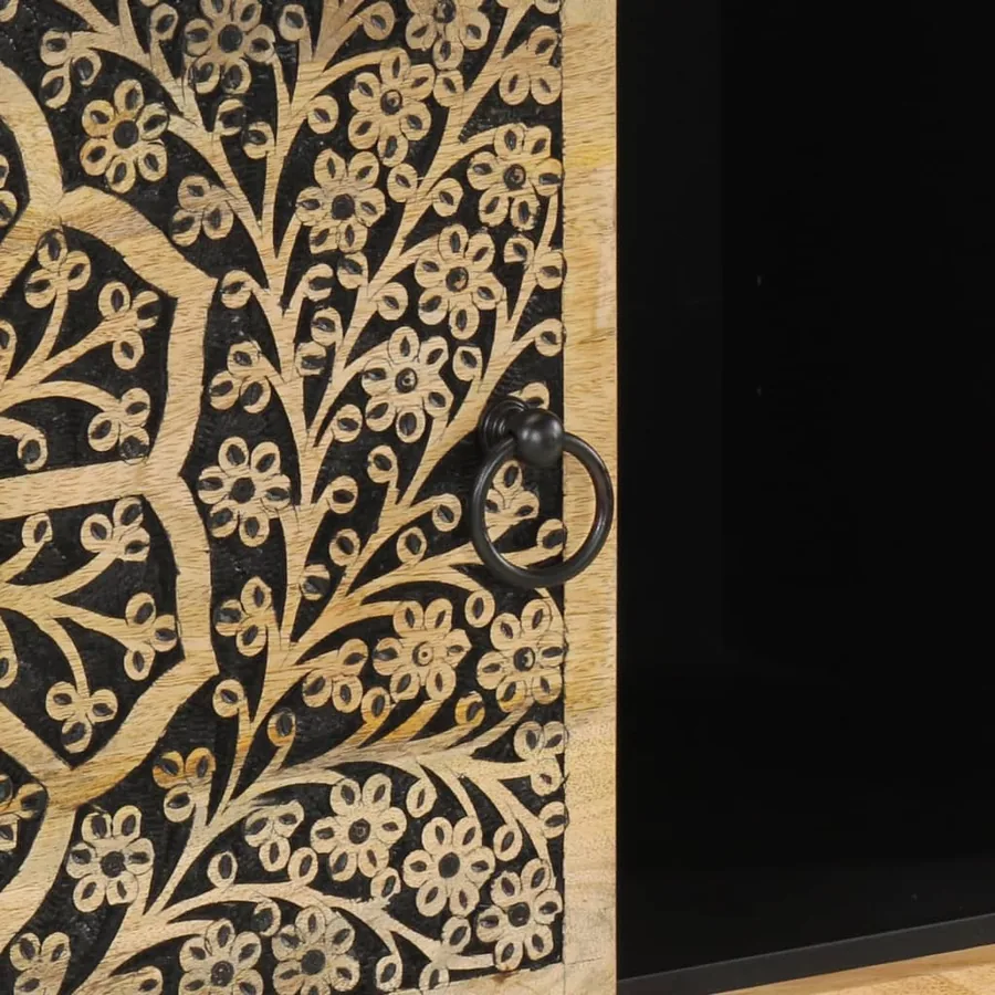 Armoire latérale 80x33x75 cm bois massif de manguier - 10