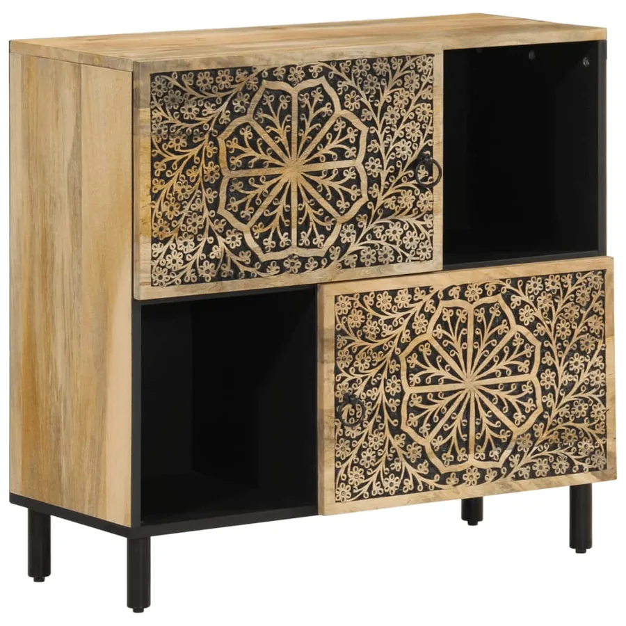 Armoire latérale 80x33x75 cm bois massif de manguier - 2