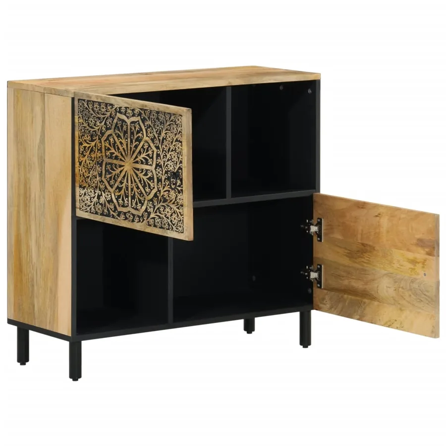 Armoire latérale 80x33x75 cm bois massif de manguier - 4