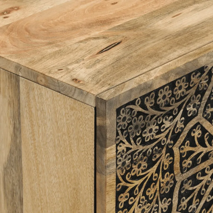 Armoire latérale 80x33x75 cm bois massif de manguier - 9