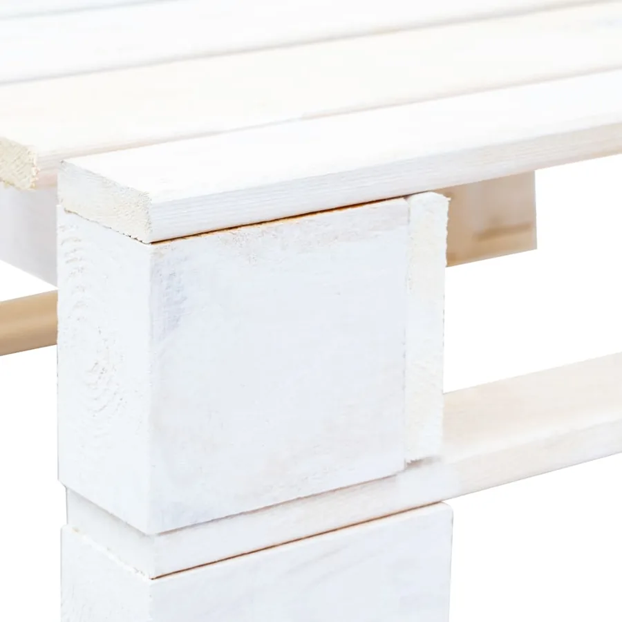 Repose-pied palette de jardin bois blanc - 4
