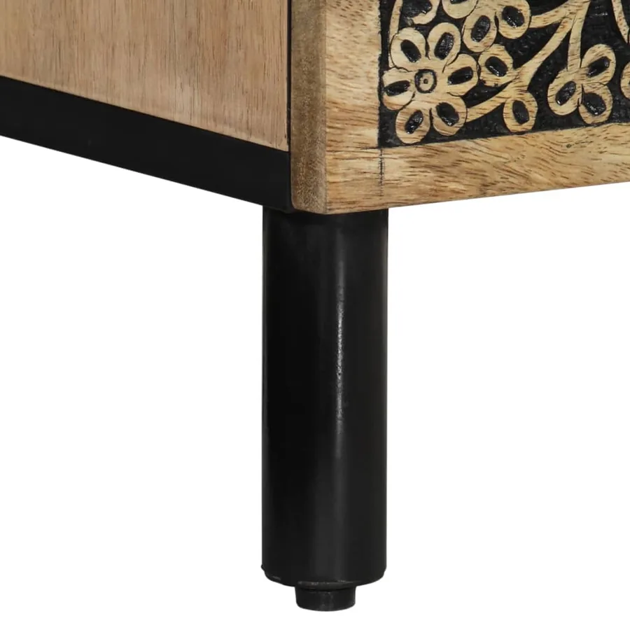 Table de chevet 40x33x46 cm Bois de manguier solide - 11