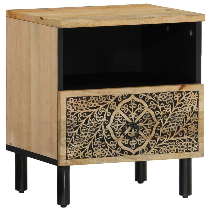 Table de chevet 40x33x46 cm Bois de manguier solide - 2