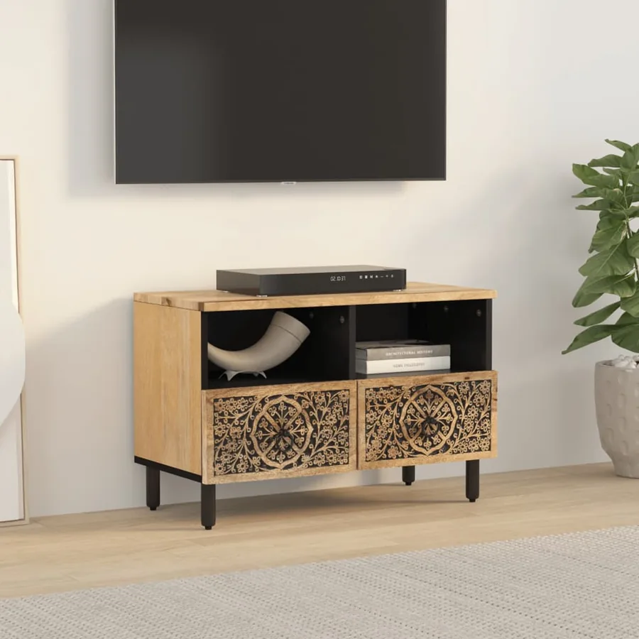 Meuble TV 70x33x46 cm Bois massif de manguier - 3