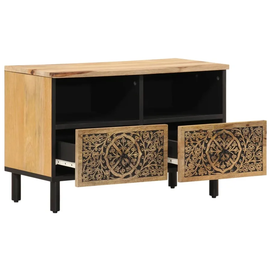 Meuble TV 70x33x46 cm Bois massif de manguier - 4