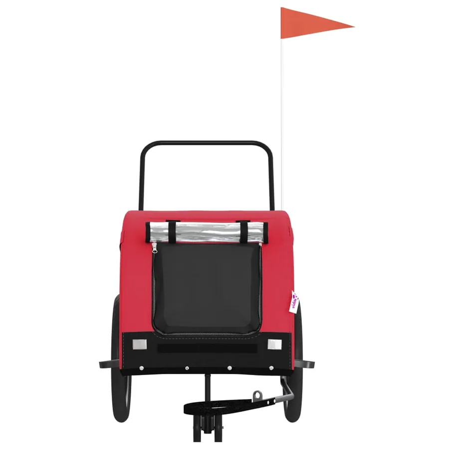 Remorque de vélo pour animaux de compagnie rouge et noir - 3