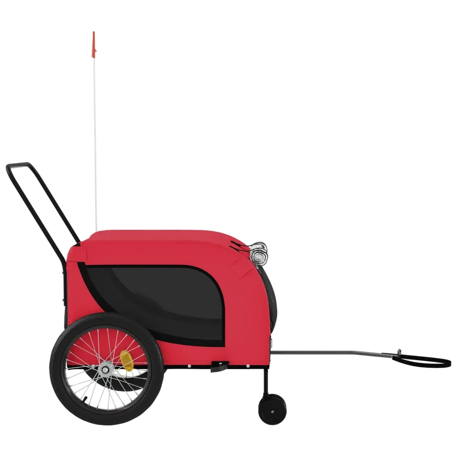 Remorque de vélo pour animaux de compagnie rouge et noir - 5
