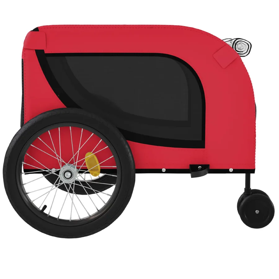Remorque de vélo pour animaux de compagnie rouge et noir - 6