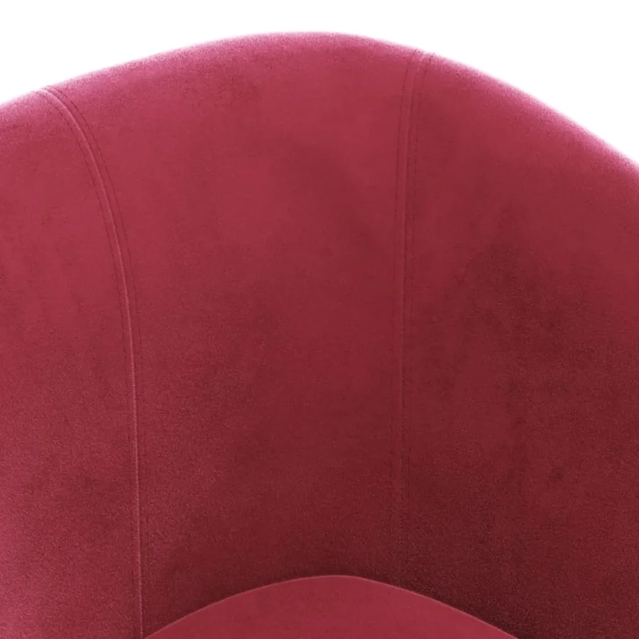 Chaise cabriolet avec repose-pied rouge bordeaux velours - 6