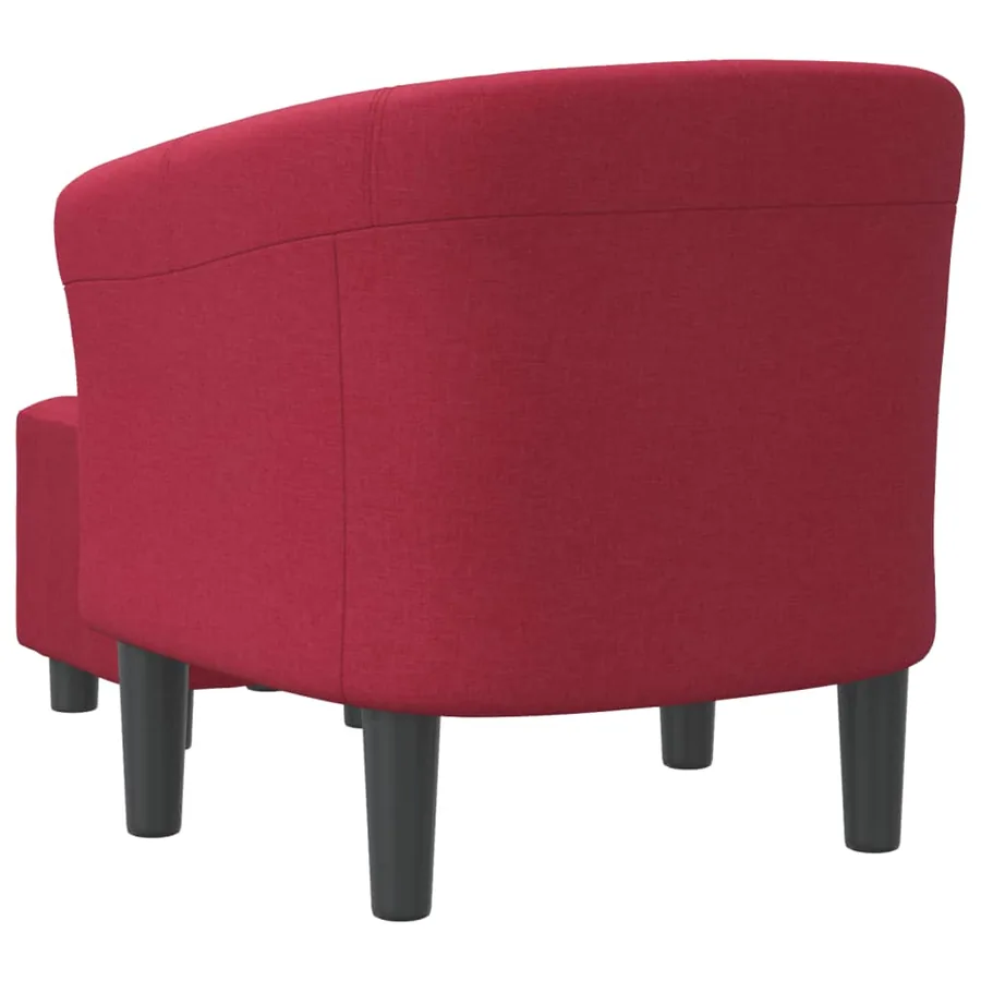 Chaise cabriolet avec repose-pied rouge bordeaux tissu - 5