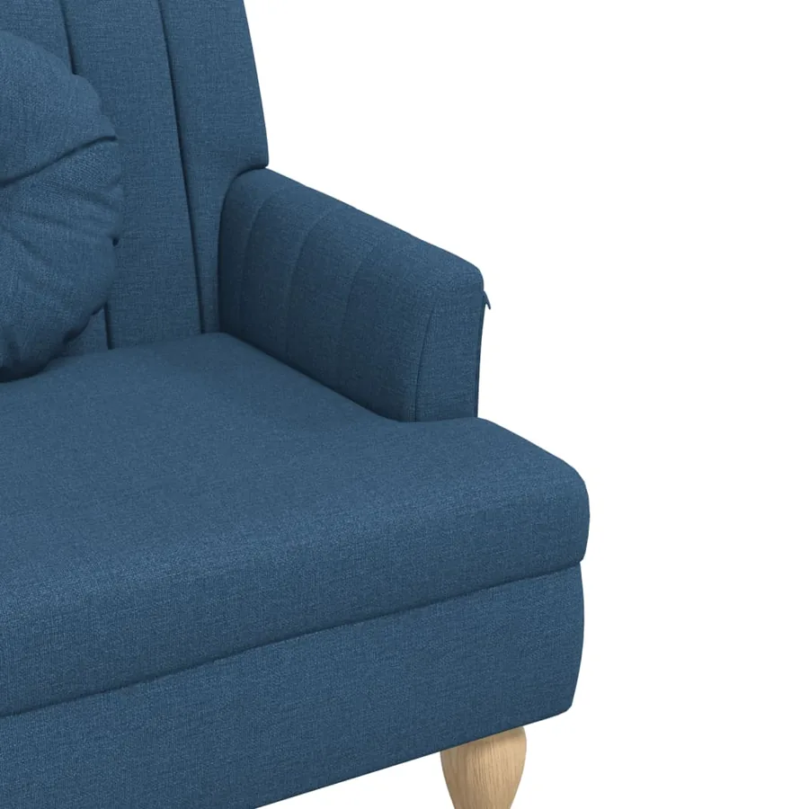 Banc avec coussins bleu 113x64,5x75,5 cm tissu - 6
