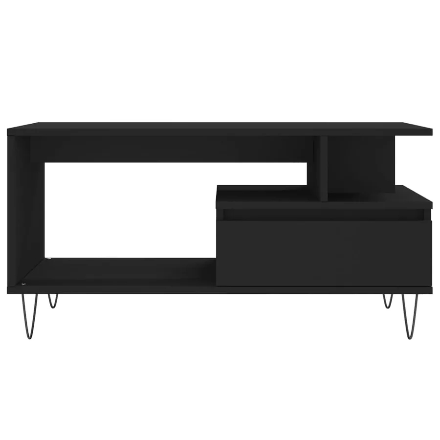 Table basse Noir 90x49x45 cm Bois d'ingénierie - 5