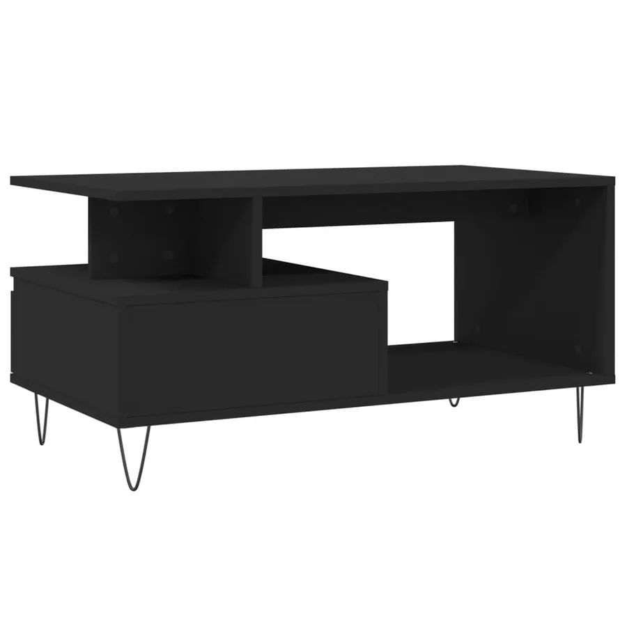Table basse Noir 90x49x45 cm Bois d'ingénierie - 8