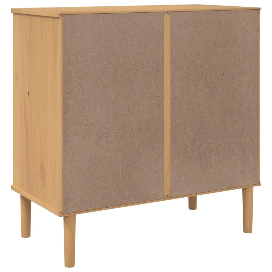 Buffet SENJA aspect rotin marron 80x40x80 cm bois massif de pin - 8