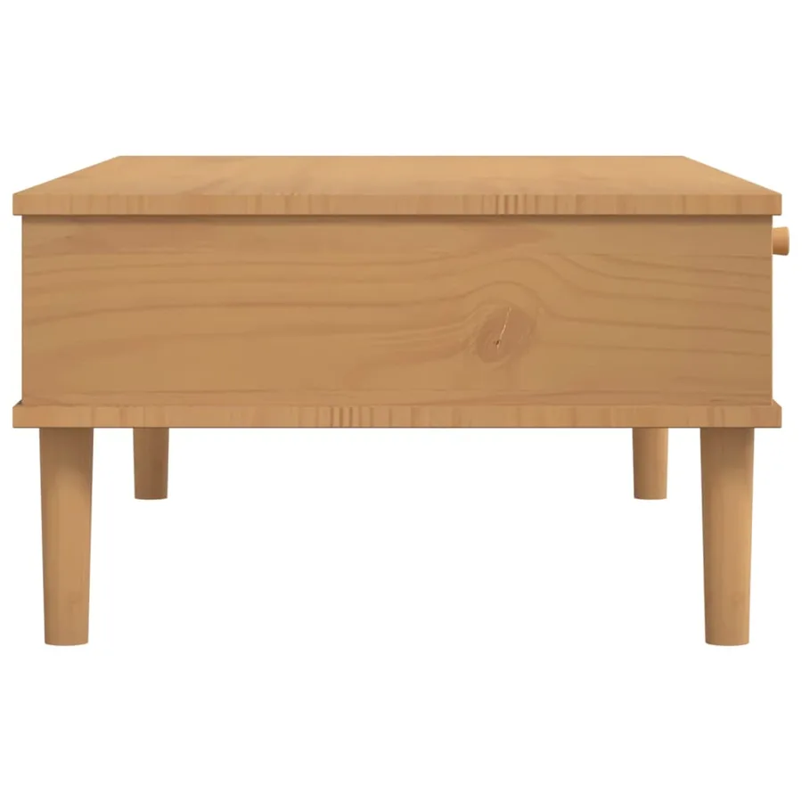 Table basse SENJA aspect rotin marron 100x55x33 cm bois massif - 7