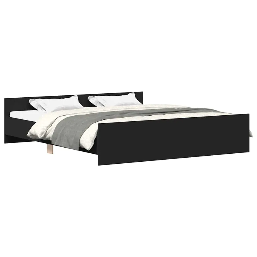 Cadre de lit sans matelas noir 160x200 cm - 2