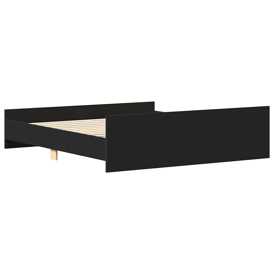 Cadre de lit sans matelas noir 160x200 cm - 6
