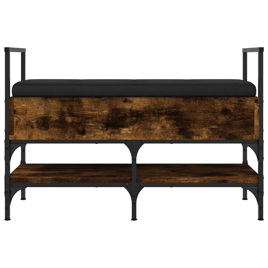 Banc à chaussures chêne fumé 85,5x42x57,5 cm bois d'ingénierie - 6