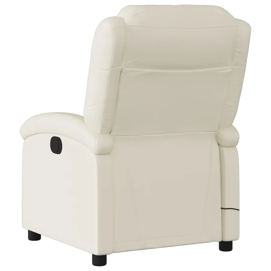 Fauteuil inclinable de massage Crème Similicuir - 6