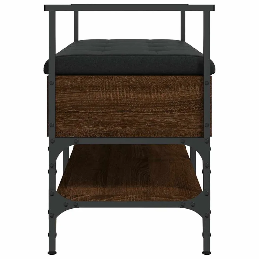 Banc à chaussures chêne marron 85,5x42x57,5cm bois d'ingénierie - 7