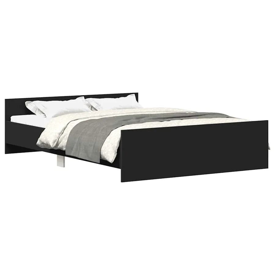 Cadre de lit sans matelas noir 140x200 cm - 2