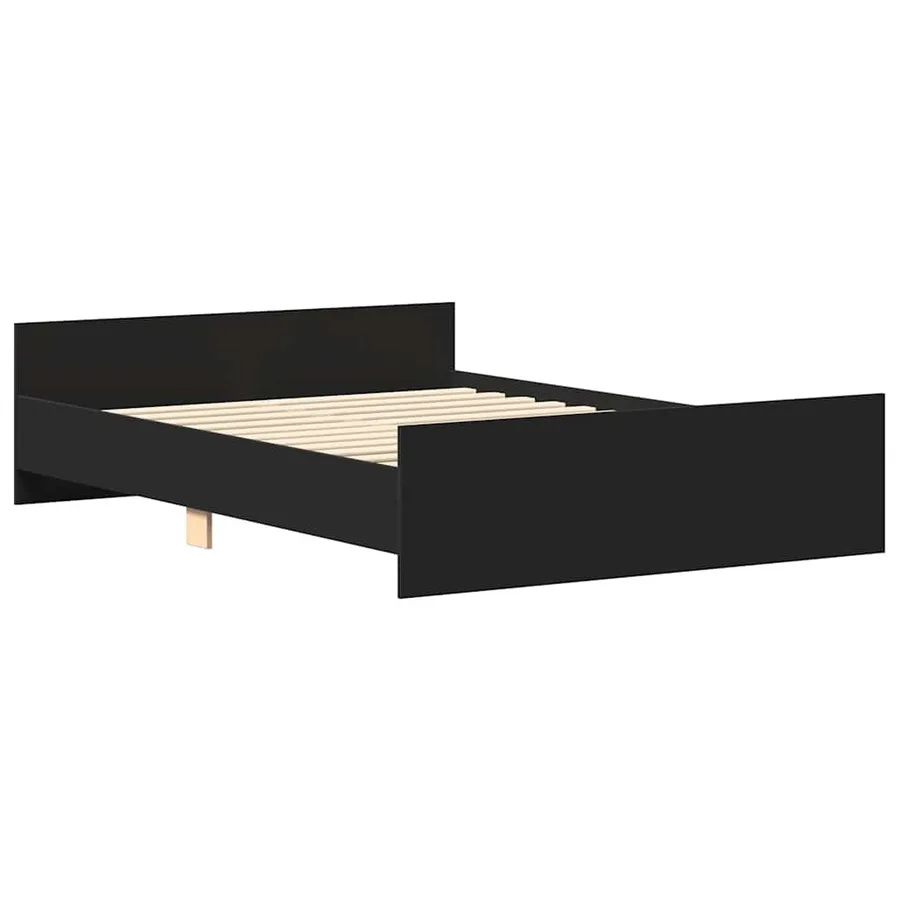 Cadre de lit sans matelas noir 140x200 cm - 4