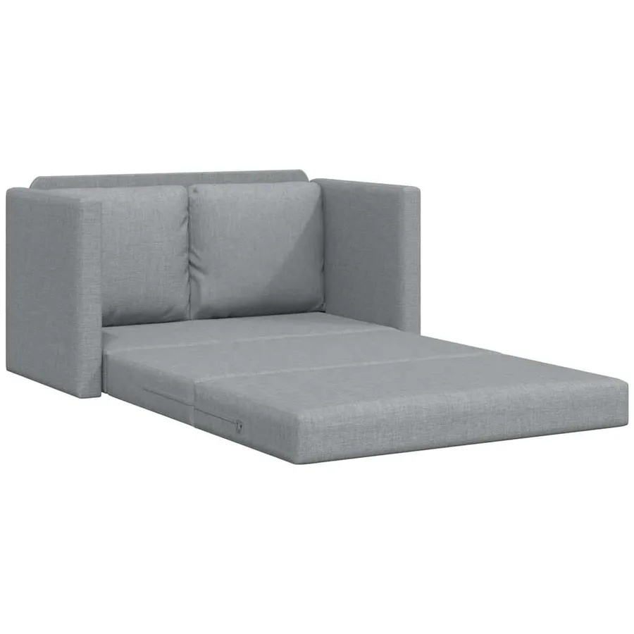 Canapé-lit 2 en 1 gris clair 112x174x55 cm tissu - 4