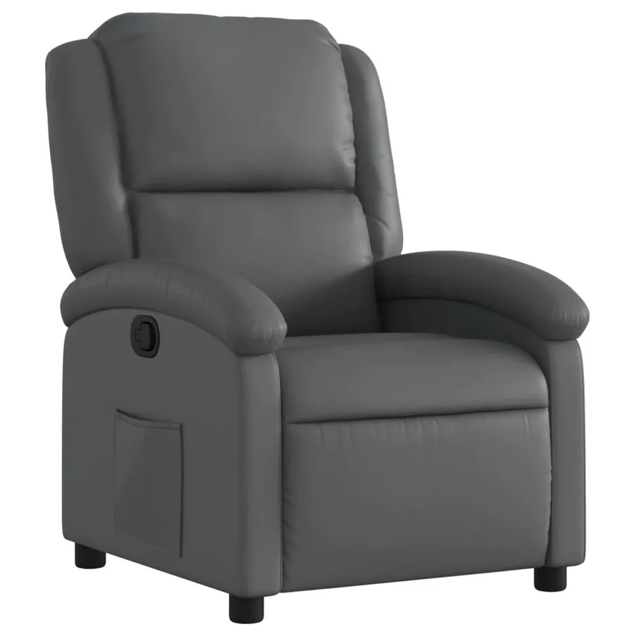 Fauteuil inclinable gris similicuir - 2