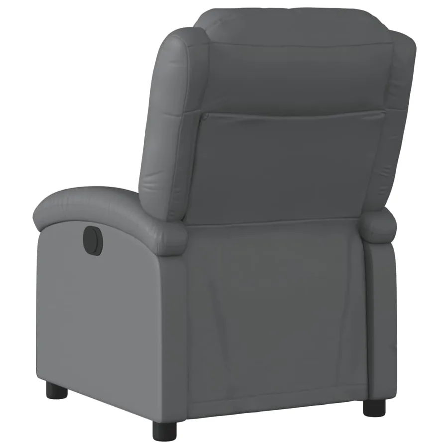 Fauteuil inclinable gris similicuir - 3