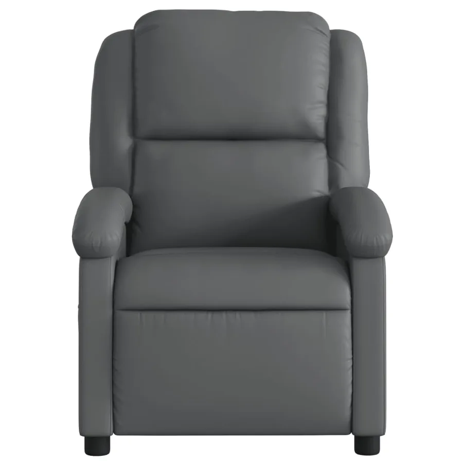 Fauteuil inclinable gris similicuir - 6