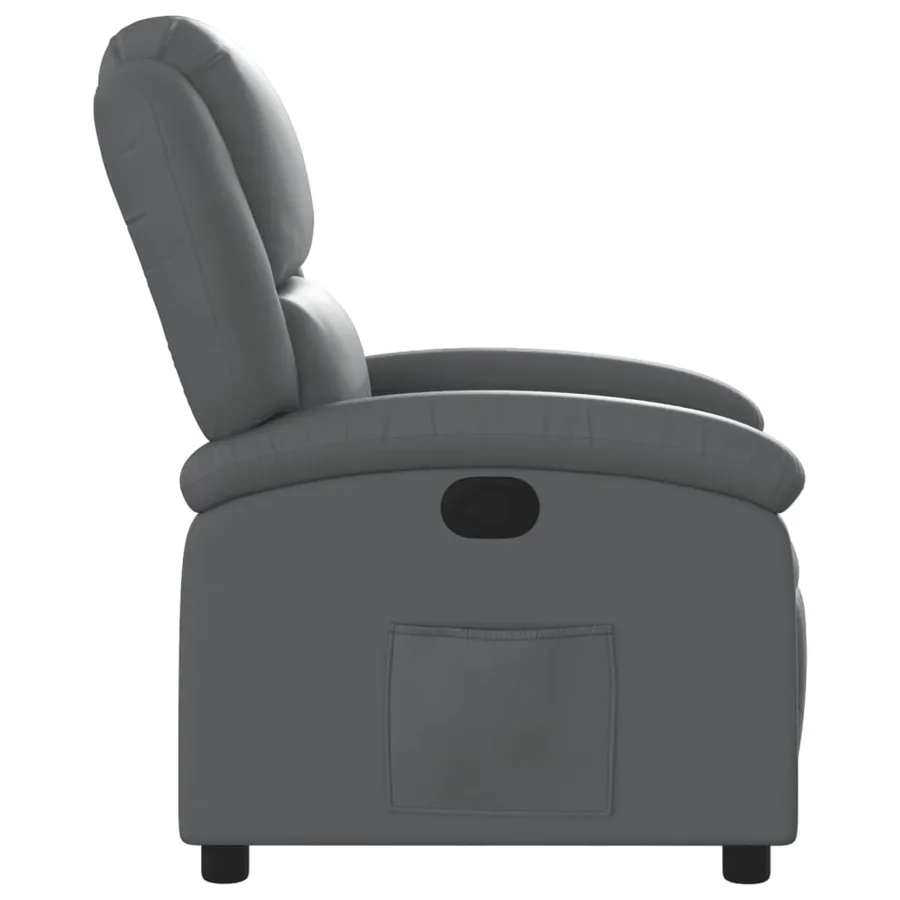 Fauteuil inclinable gris similicuir - 7