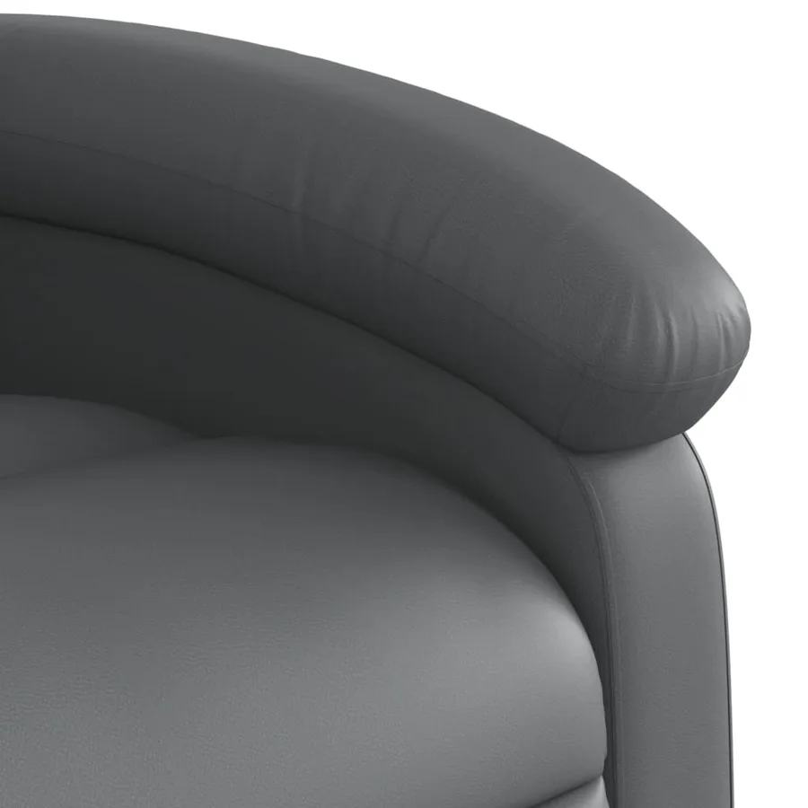 Fauteuil inclinable gris similicuir - 8