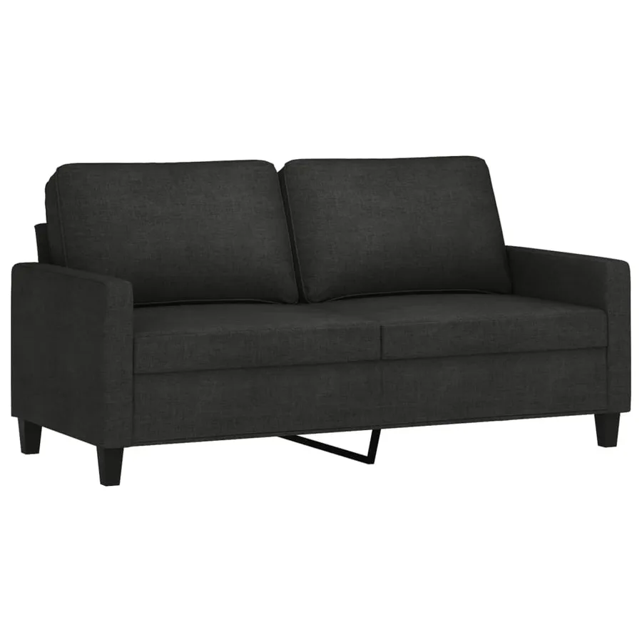 Ensemble de canapés 3 pcs avec coussins Noir Tissu - 3