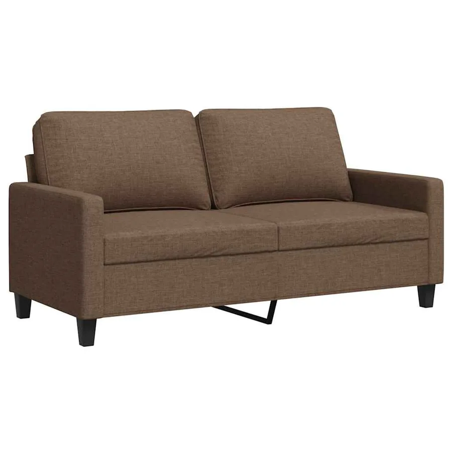 Canapé à 2 places Marron 140 cm Tissu - 2