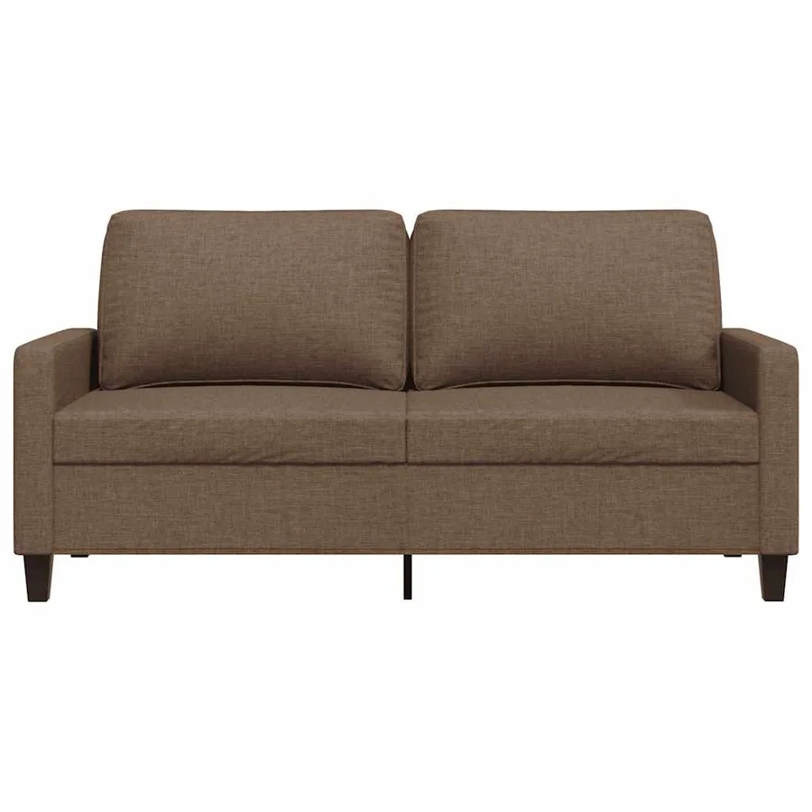 Canapé à 2 places Marron 140 cm Tissu - 4