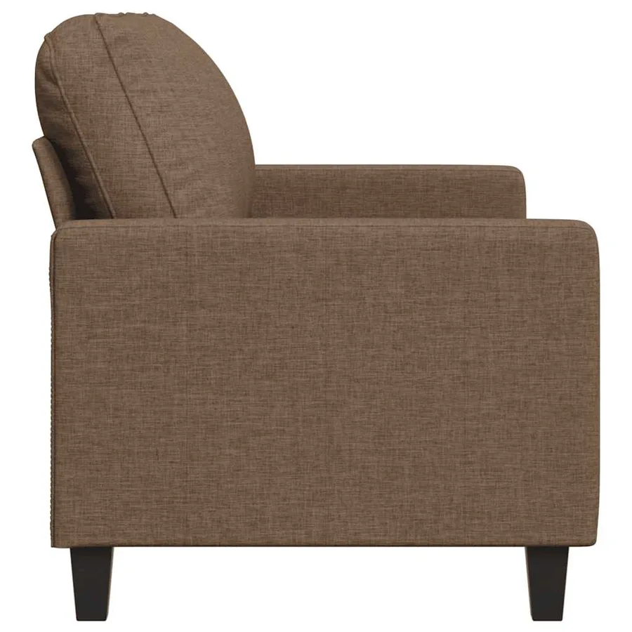 Canapé à 2 places Marron 140 cm Tissu - 5