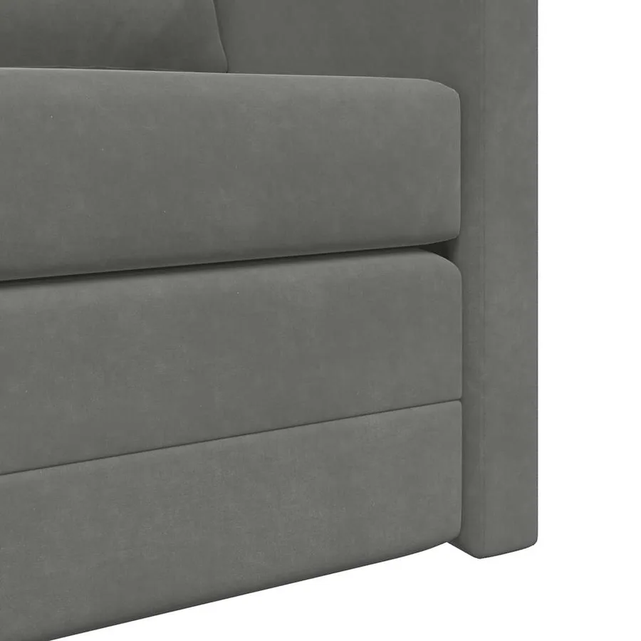 Canapé-lit 2 en 1 gris foncé 122x204x55 cm velours - 10