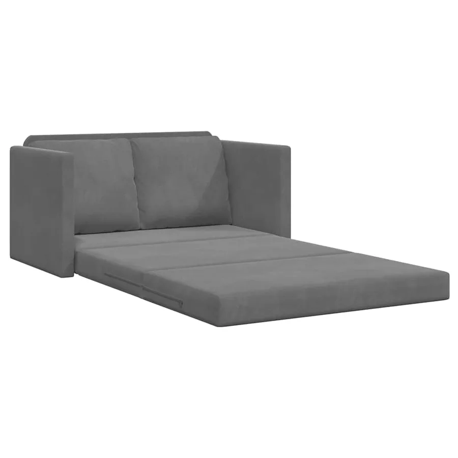 Canapé-lit 2 en 1 gris foncé 122x204x55 cm velours - 4