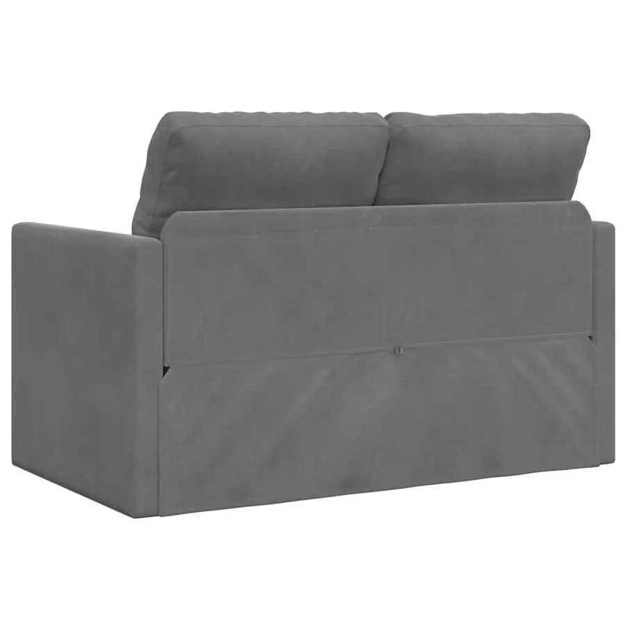 Canapé-lit 2 en 1 gris foncé 122x204x55 cm velours - 7