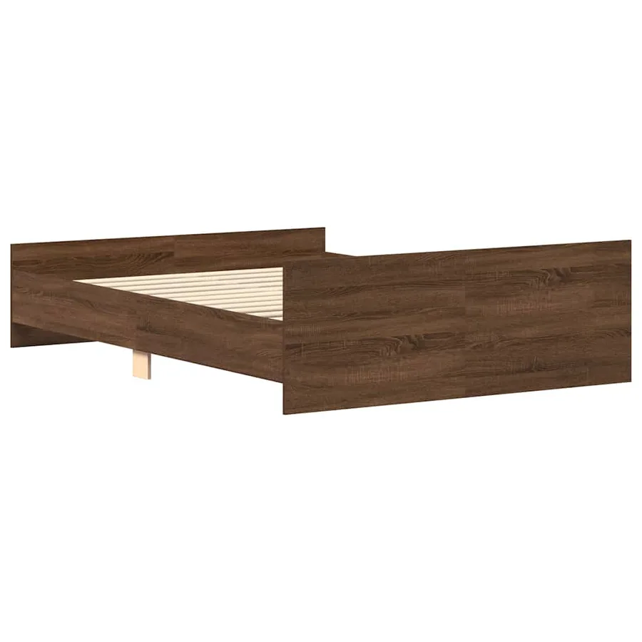 Cadre de lit sans matelas chêne marron 135x190 cm - 5