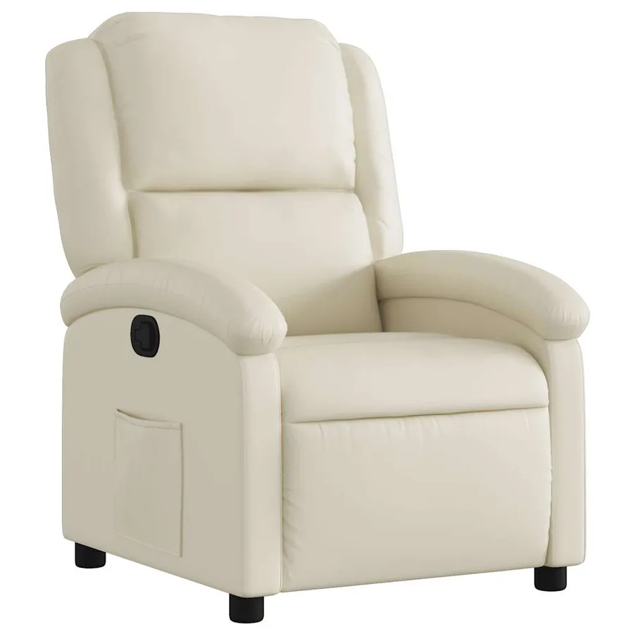 Fauteuil inclinable crème similicuir - 2
